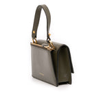 Mini Leather Skull Lock Top Handle Bag