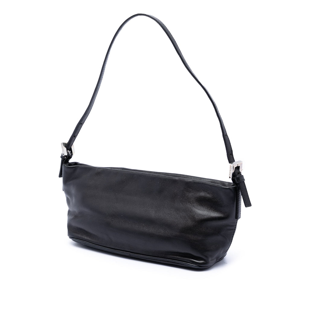 Leather FF Baguette Shoulder Bag