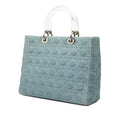 Large Denim Cannage Acrylic Handles Lady Dior