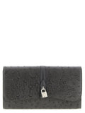 Stella Mccartney Ostrich-Embossed Faux Leather Wallet — Black