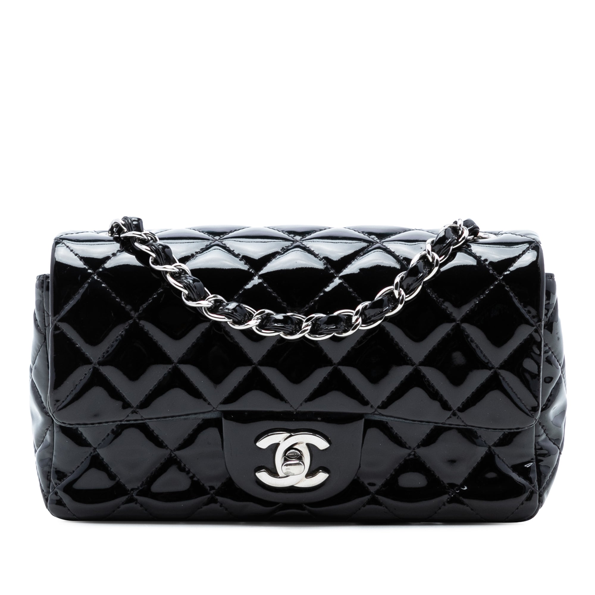 Mini Rectangular Classic Patent Single Flap