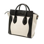 Nano Bicolor Canvas and Leather Luggage Tote