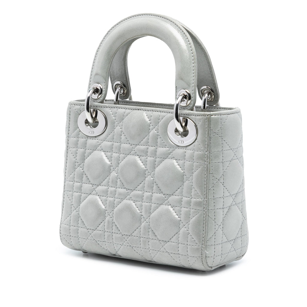 Mini Iridescent Lambskin Cannage Lady Dior