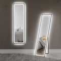 150 x 40cm Full Length Mirror, Freestanding Mirror with LED Lights & Metal Frame, Black