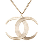CC Gold Plated Strass Moon Pendant Necklace