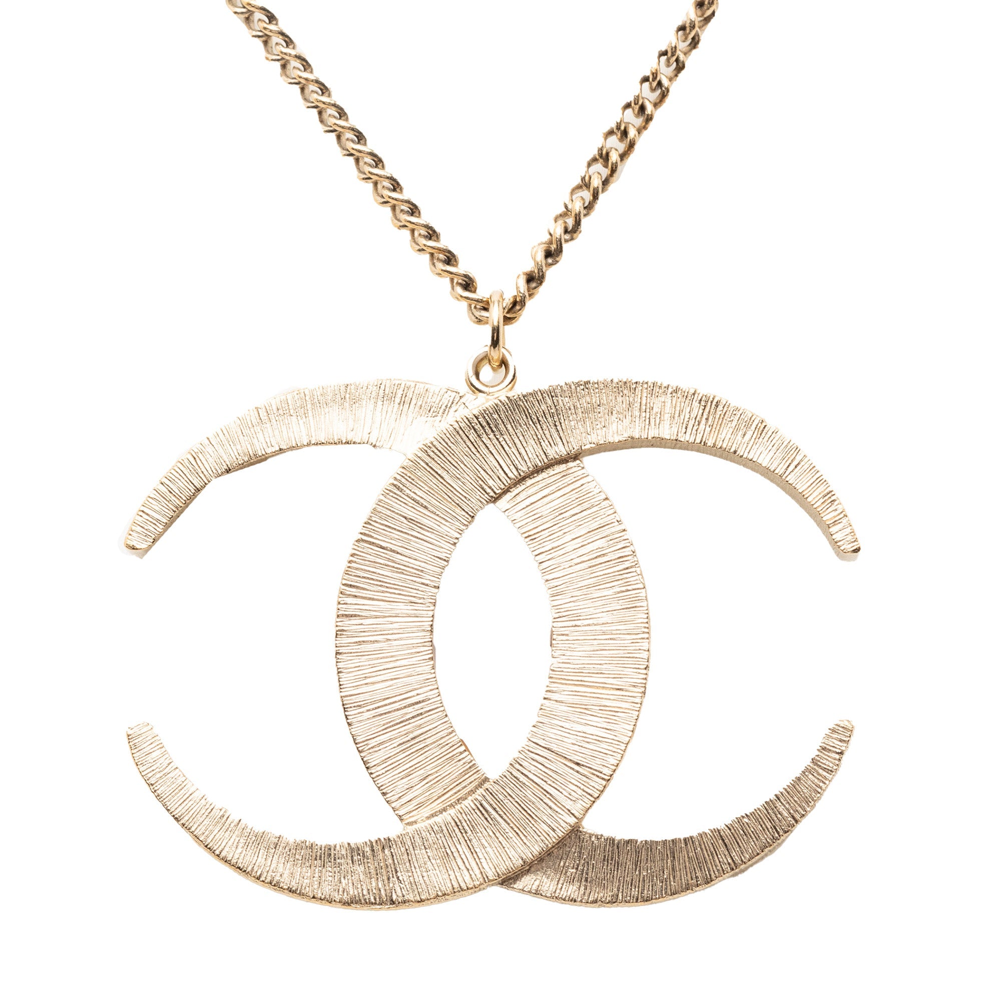 CC Gold Plated Strass Moon Pendant Necklace