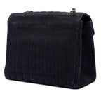 CC Vertical Quilted Nylon Grosgrain Single Flap