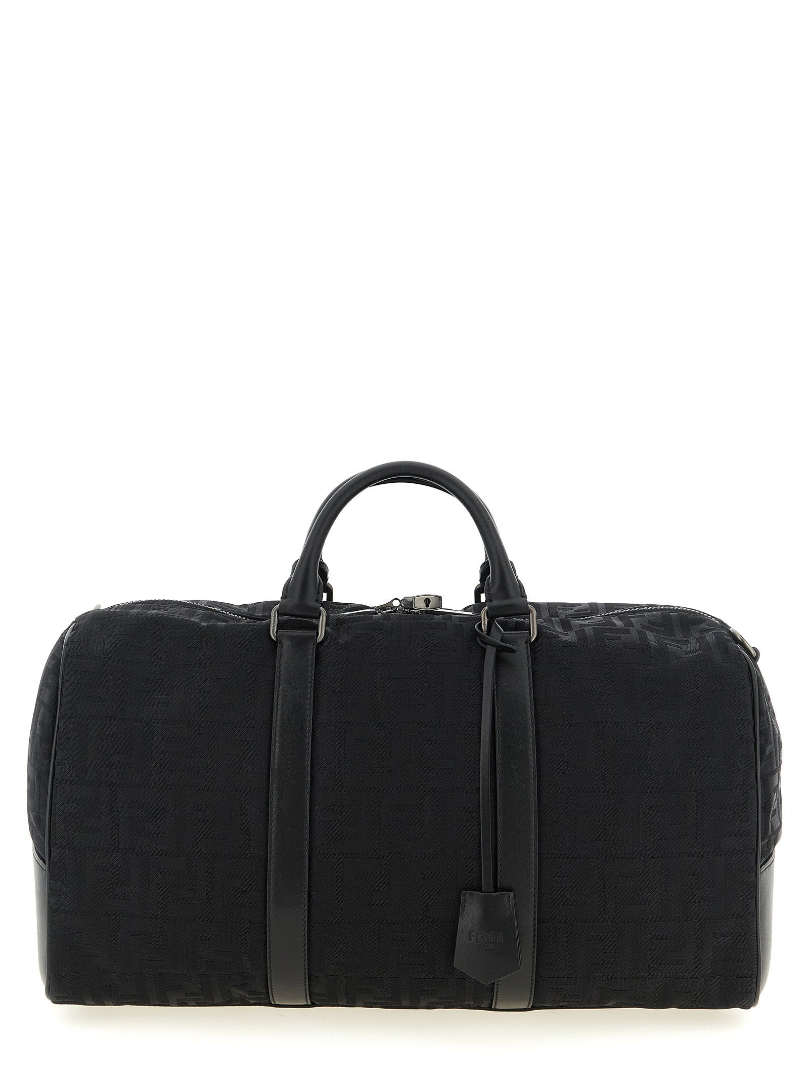 Fendi FF Padded Nylon Duffel Bag — Black