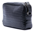 Crocodile Embossed Leather Camp Camera Bag