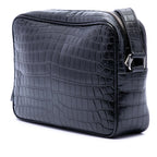 Crocodile Embossed Leather Camp Camera Bag
