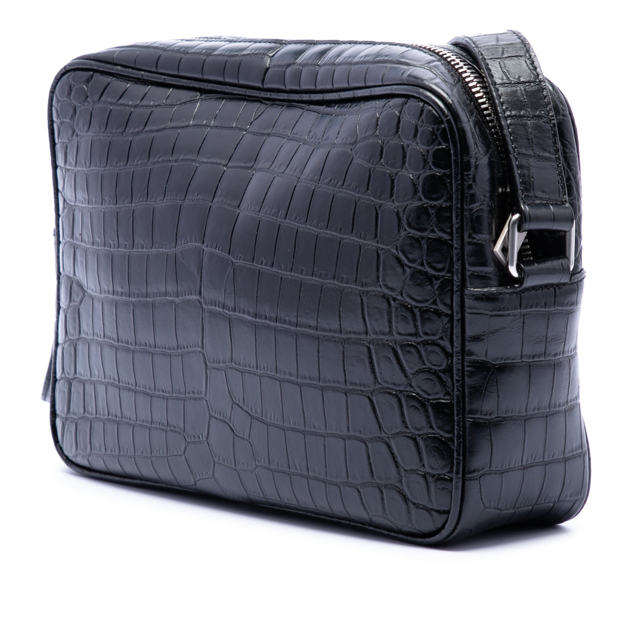 Crocodile Embossed Leather Camp Camera Bag