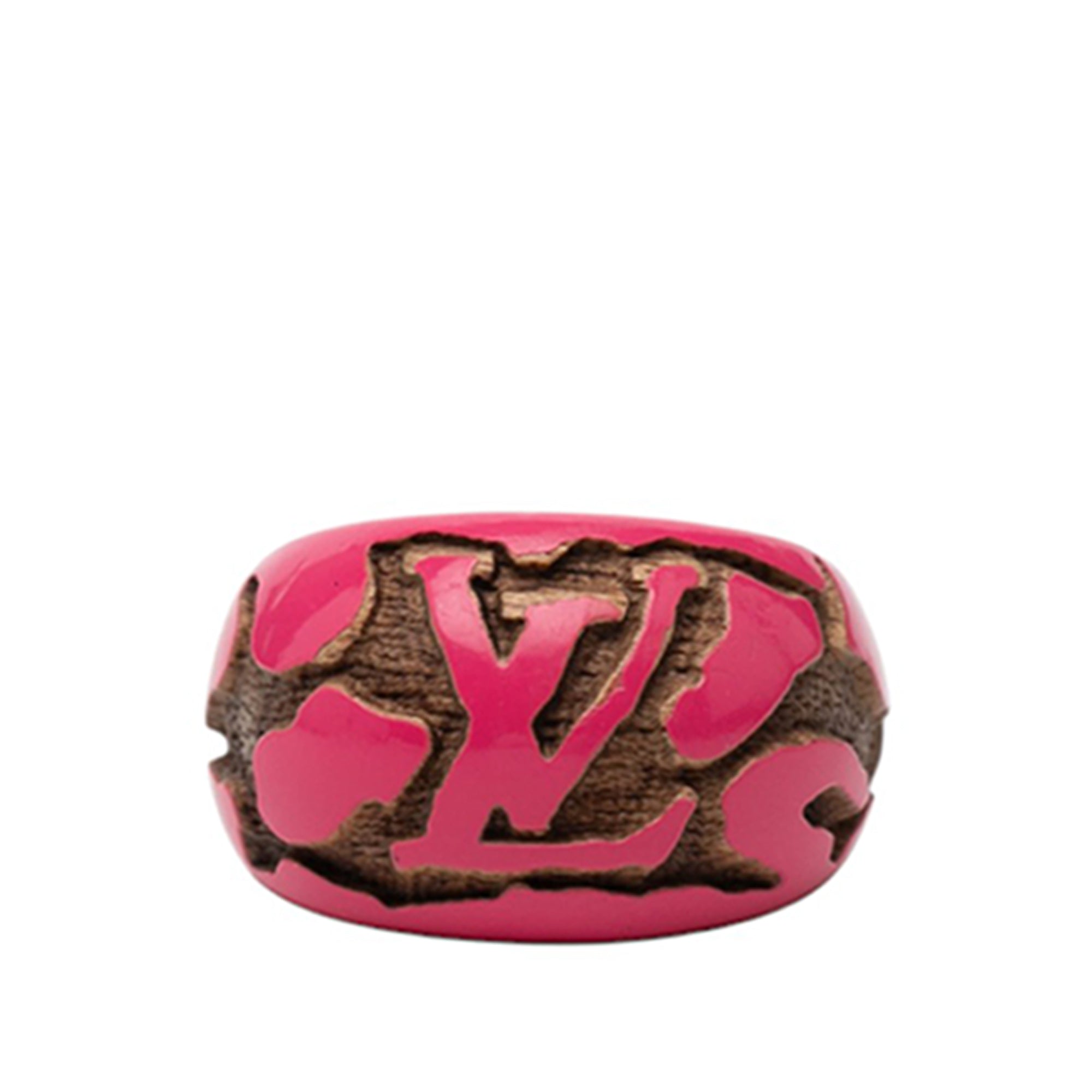Lacquered Wood Leomonogram Ring S