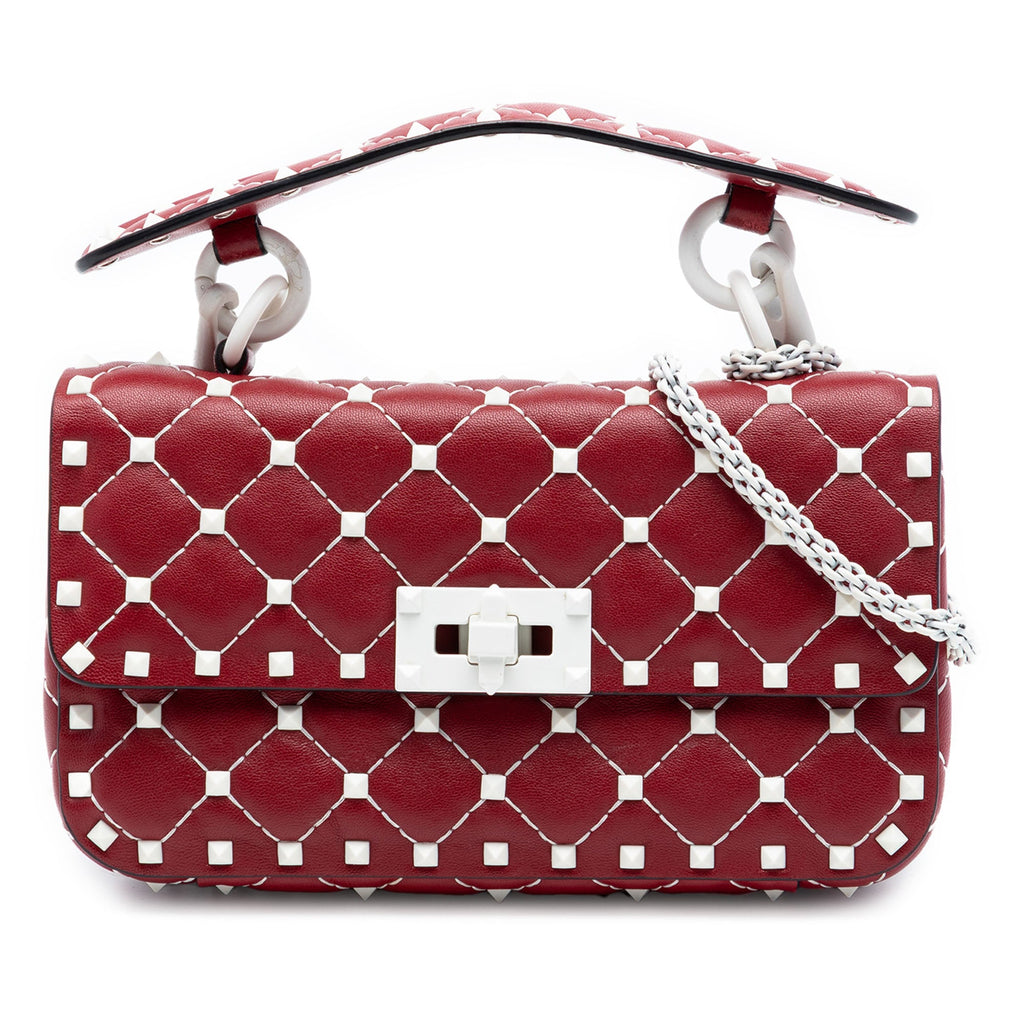 Small Lambskin Free Rockstud Spike Satchel