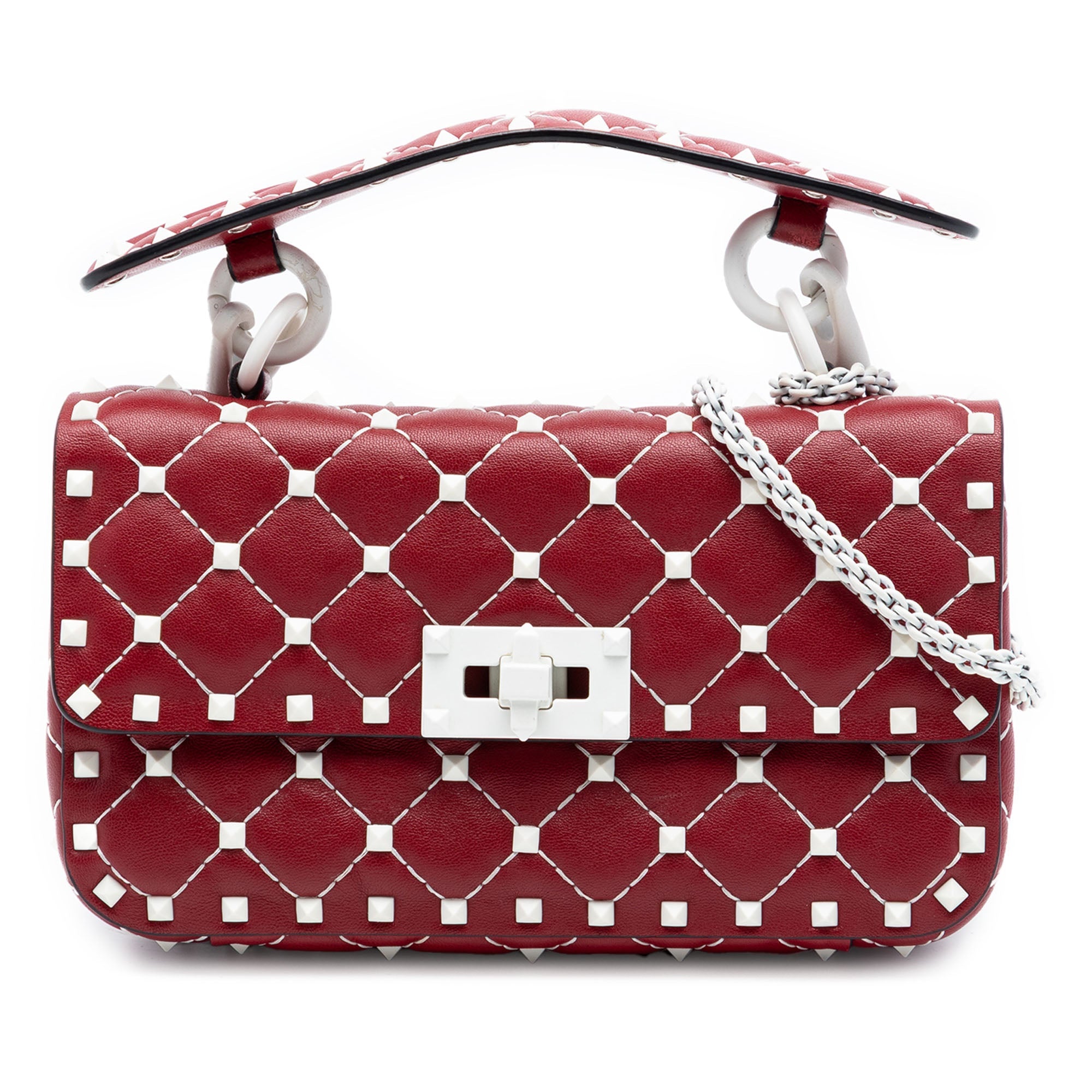 Small Lambskin Free Rockstud Spike Satchel