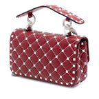 Small Lambskin Free Rockstud Spike Satchel