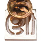 Gold Plated Rhinestone No 19 Pin Badge Brooch