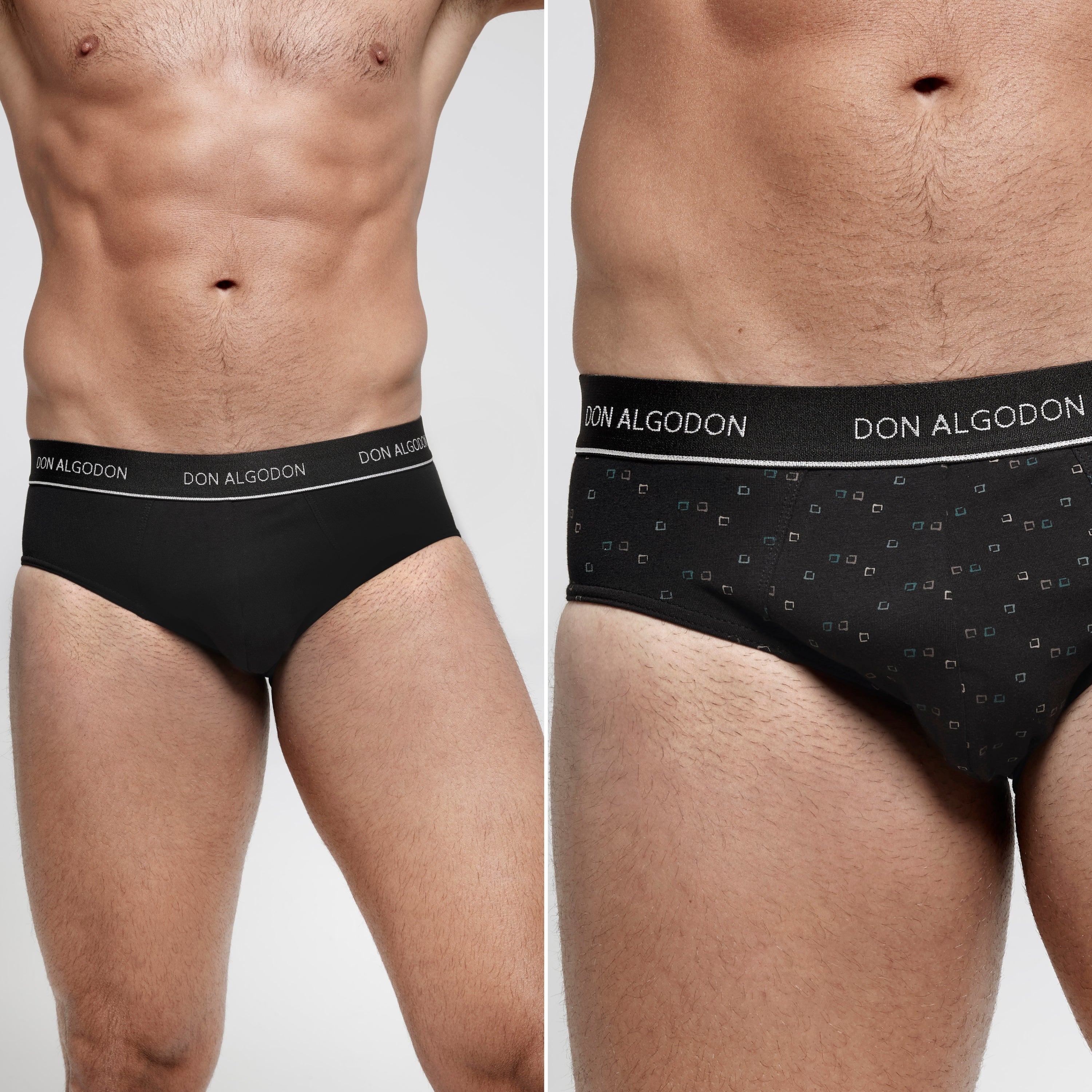 Don Algodon Pack 12 Slips Hombre Suaves | Transpirables y Resistentes | 6 Slips lisos y 6 Slips estampados