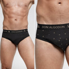 DON ALGODON Pack 12 Slips Hombre Suaves | Transpirables y Resistentes | 6 Slips lisos y 6 Slips estampados