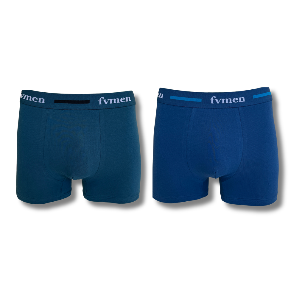 FEVI | Pack 6 Bóxers Hombre Algodón | Colores: Negro, Antracita, Gris, Verde, Marino, Azul
