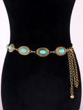 Turquoise Decorative Adjustable Metal Chain Belt