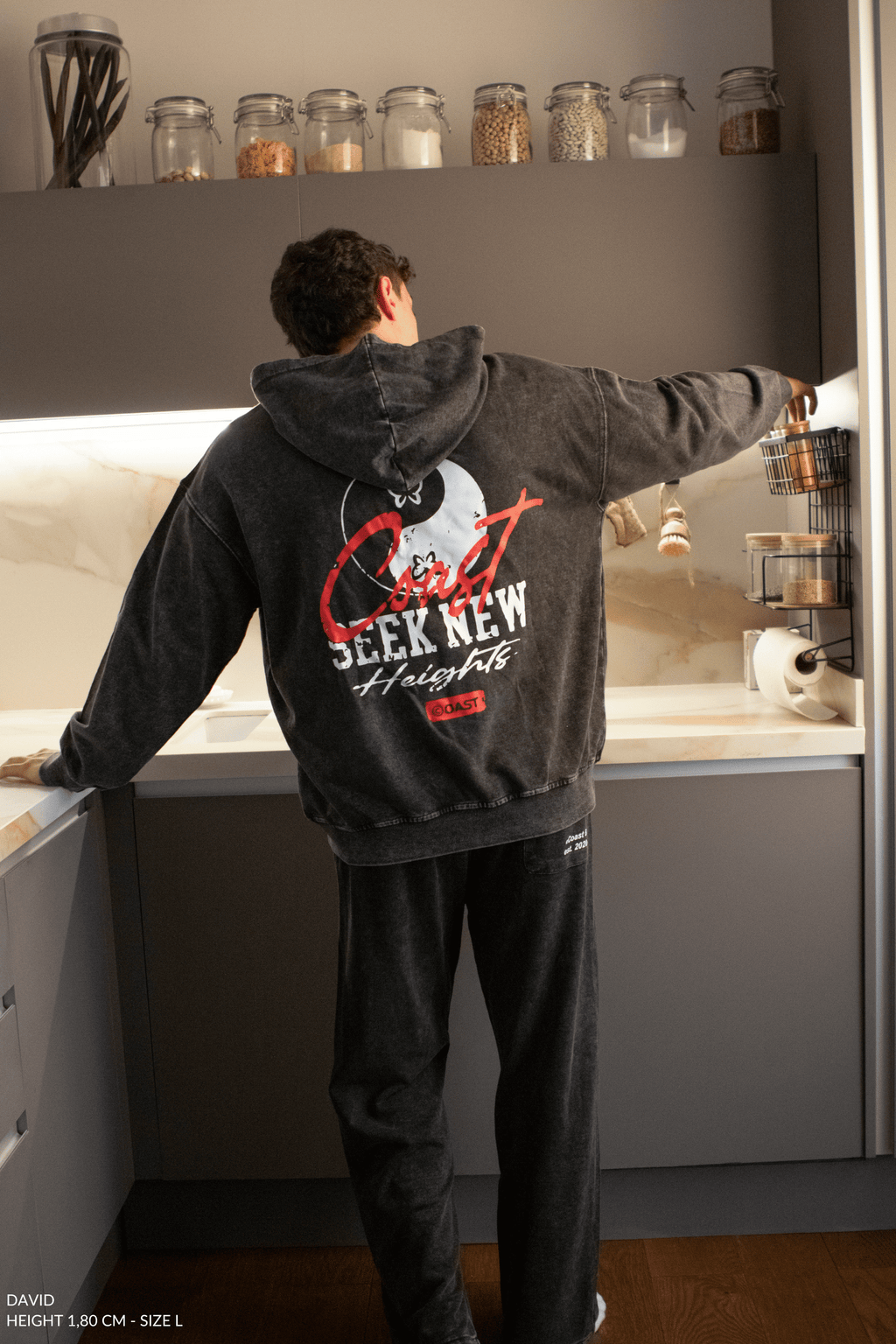 Washed Black Wide Leg Joggers