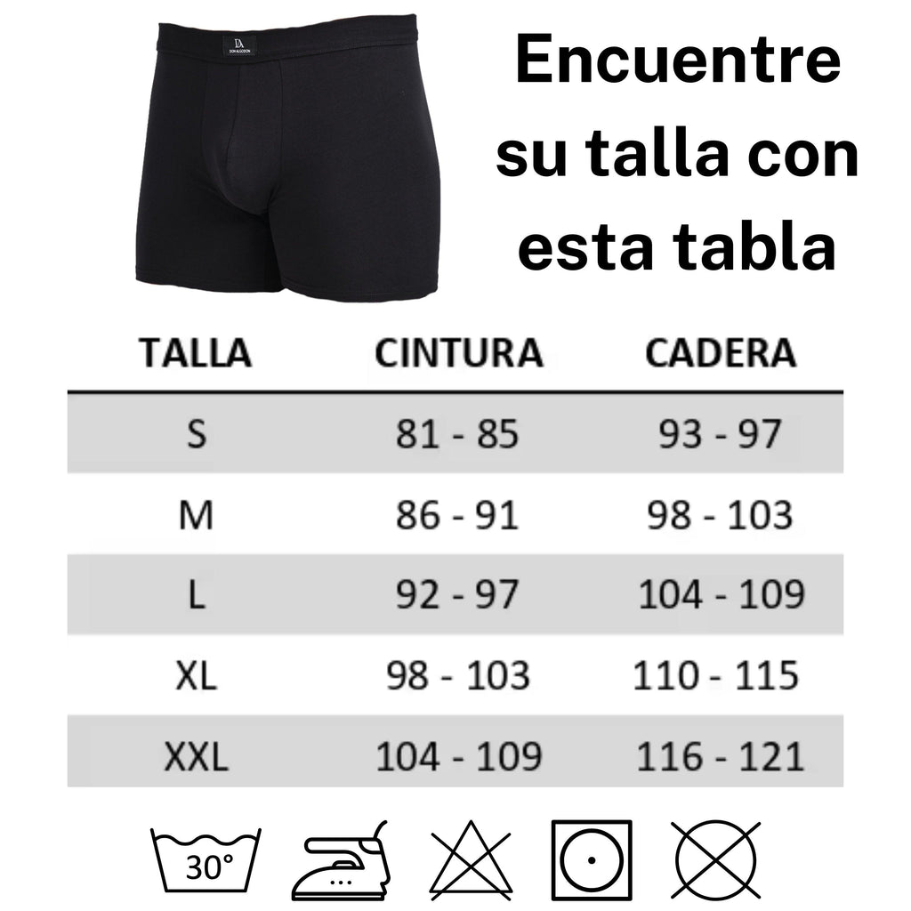 Don Algodon Premium | Pack de 4 Boxers Para Hombre | Cintura de Canalé | Refuerzo con doble tela | Calidad Premium