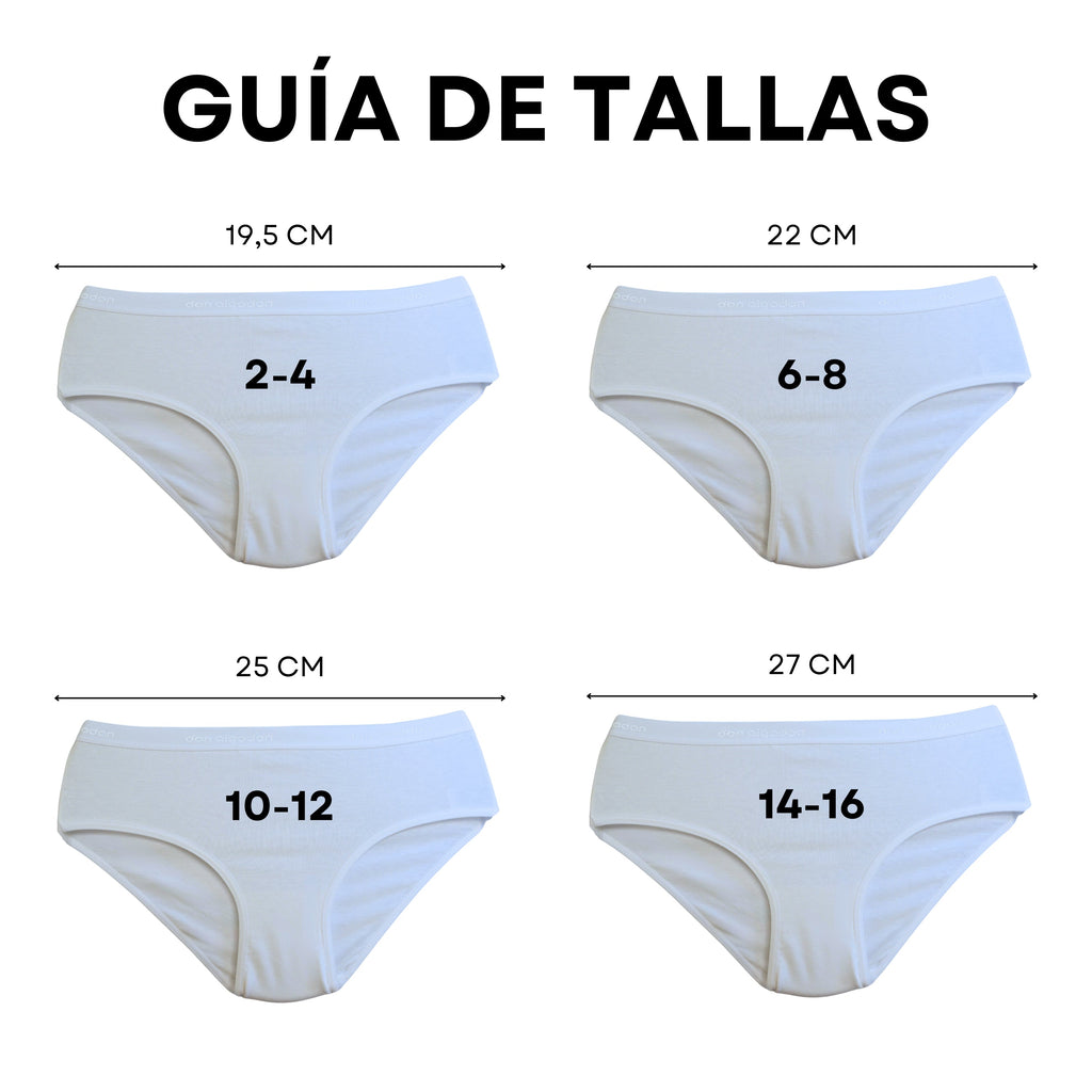 Don Algodon Kids | Pack de 6 Braguitas Lisas para Niña | Transpirables