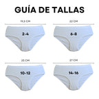 Don Algodon Kids | Pack de 6 Braguitas Lisas para Niña | Transpirables