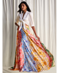 Front-Tie Top & Multi-Floral Maxi Skirt By KYNAH, Luxury Indian Fashion & Bridal Wear