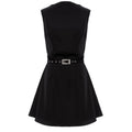 A line Viscose Mini Summer Dress - Black