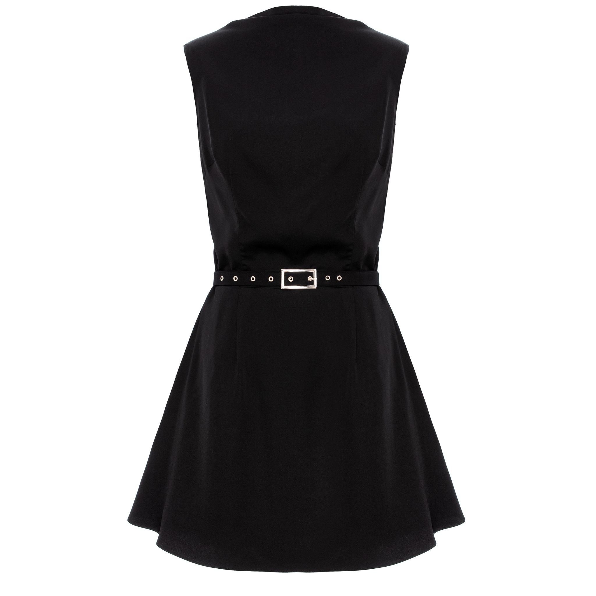 A line Viscose Mini Summer Dress - Black