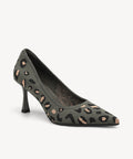 EternalPace Minimalist Stiletto Heeled Pump - Green Leopard / US 8 | EU 39 | UK 6