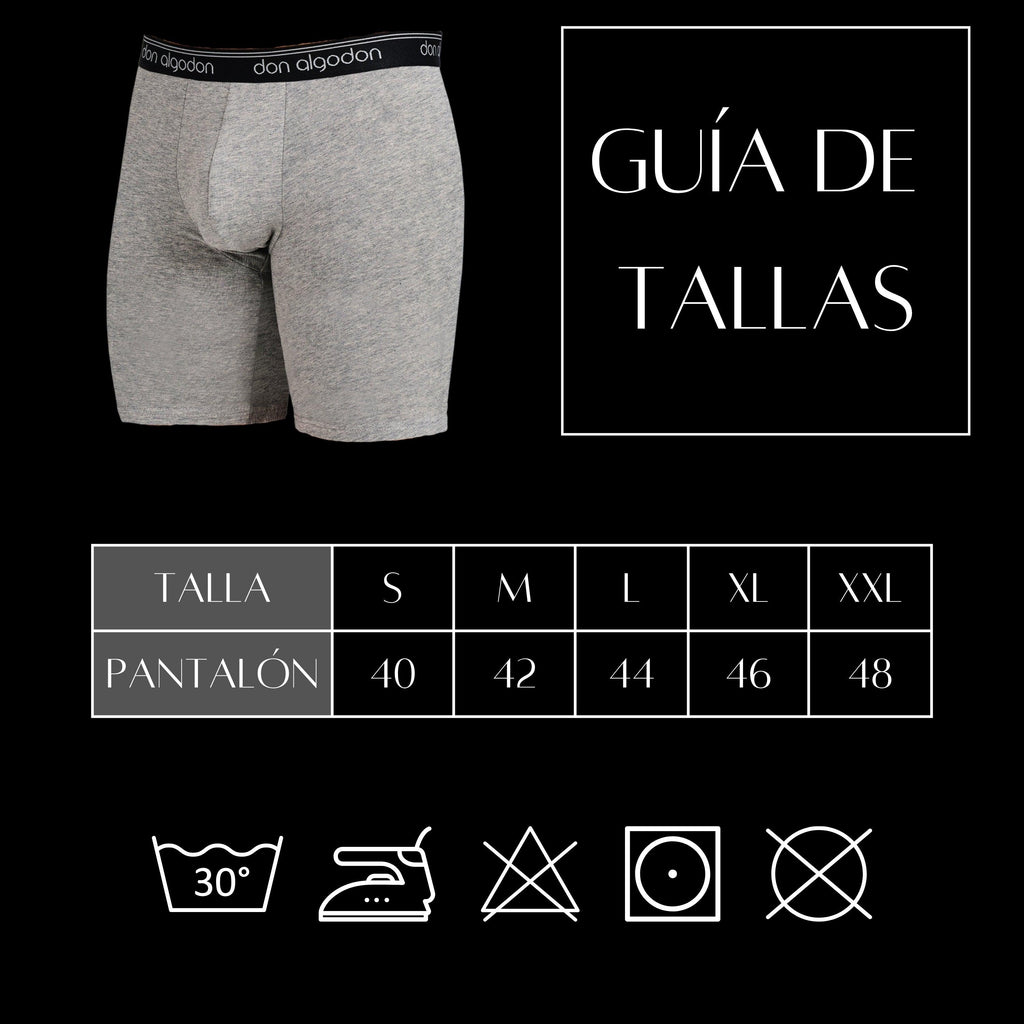 Don Algodon Premium | Pack de 4 Boxers Largos Ciclista Anti-roce Para Hombres | 95% Algodón | 4 Boxer: 2 Negros, 1 Gris Oscuro, 1 Gris Claro | Máxima Calidad