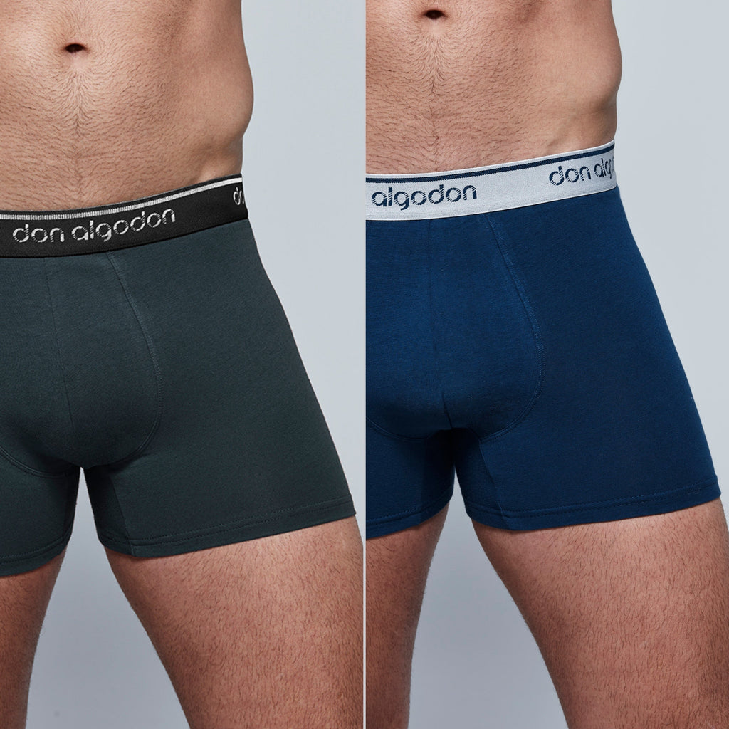DON ALGODON | Pack 12 Boxers Para Hombre | 95% Algodón | Transpirables | 6 Colores con Cintura Elástica| Cómodos y Elegantes