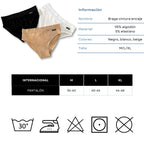 Don Algodon | Pack 6 Braguitas Algodón para Mujer | en 1 o 3 Colores: Negro, Beige y Blanco