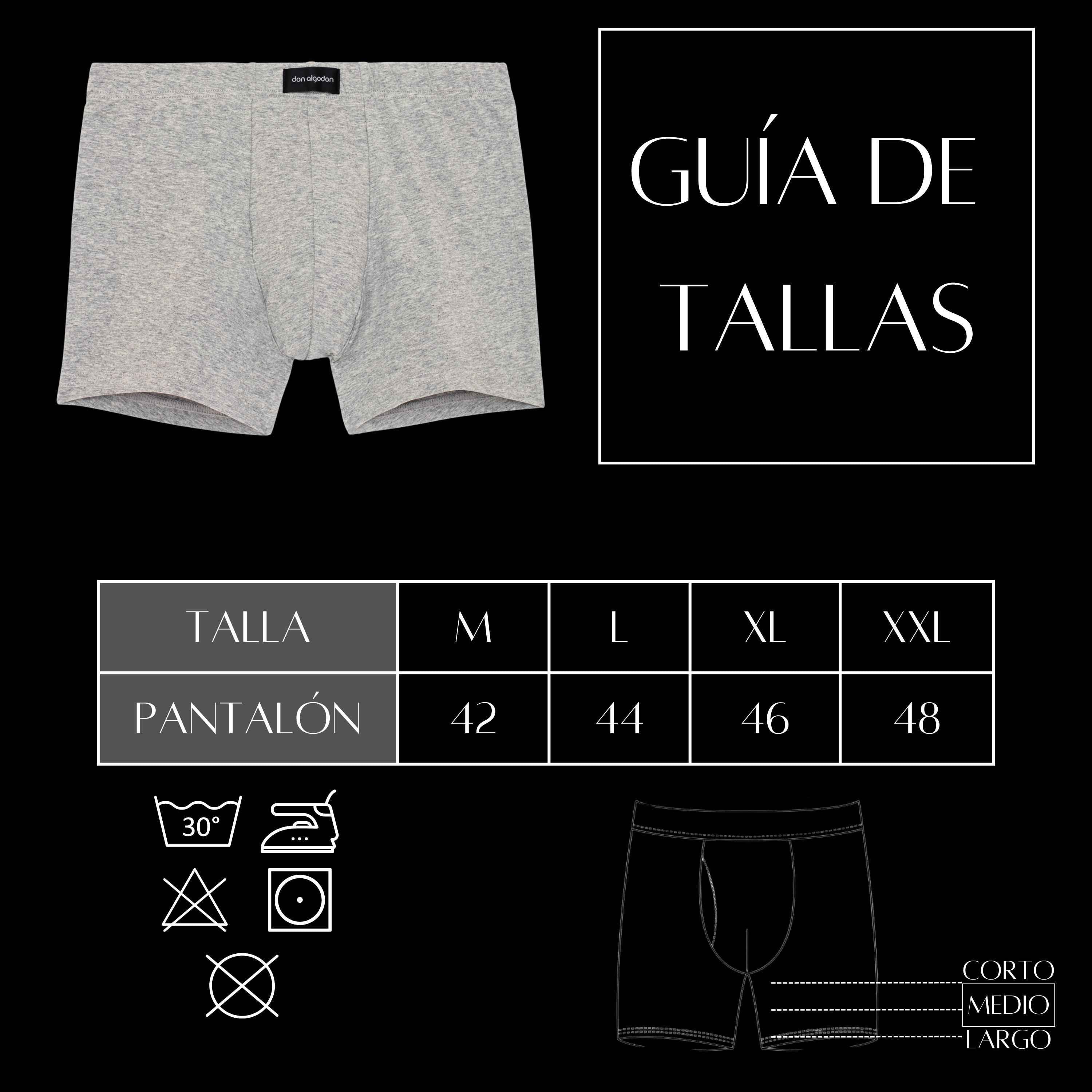 Don Algodón | Pack 6 Boxers Hombre | Calzoncillos Lisos con Goma Elástica Recubierta