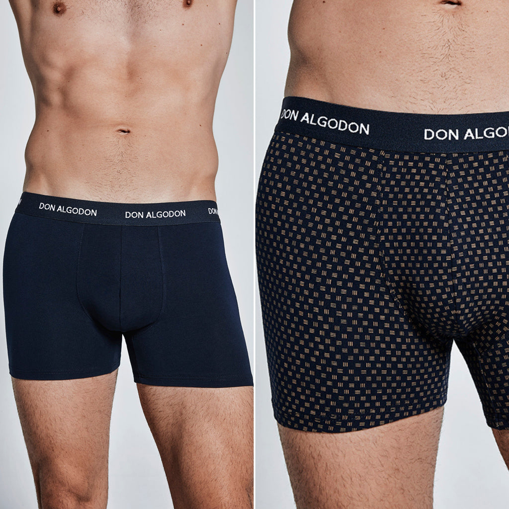 Don Algodon Pack 12 Calzoncillos Hombre Suaves y Transpirables | 2 Unidad por Color | 6 Estampados y 6 Lisos
