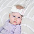 Cinta elástica para la cabeza con inicial o texto bordado personalizado Baby Shower Birthday Gift for Girl Baby