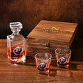 Personalizada Foto Whiskey Decanter Box Set con nombre grabado y Fecha Cumpleaños Aniversario Regalo para Hombres Amigos