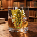 Vaso de Whisky de 10 oz Personalizado con Bandera Americana de Bombero con Base Gruesa y Nombre Día del Padre Día de los Veteranos Regalo para Bombero Militar
