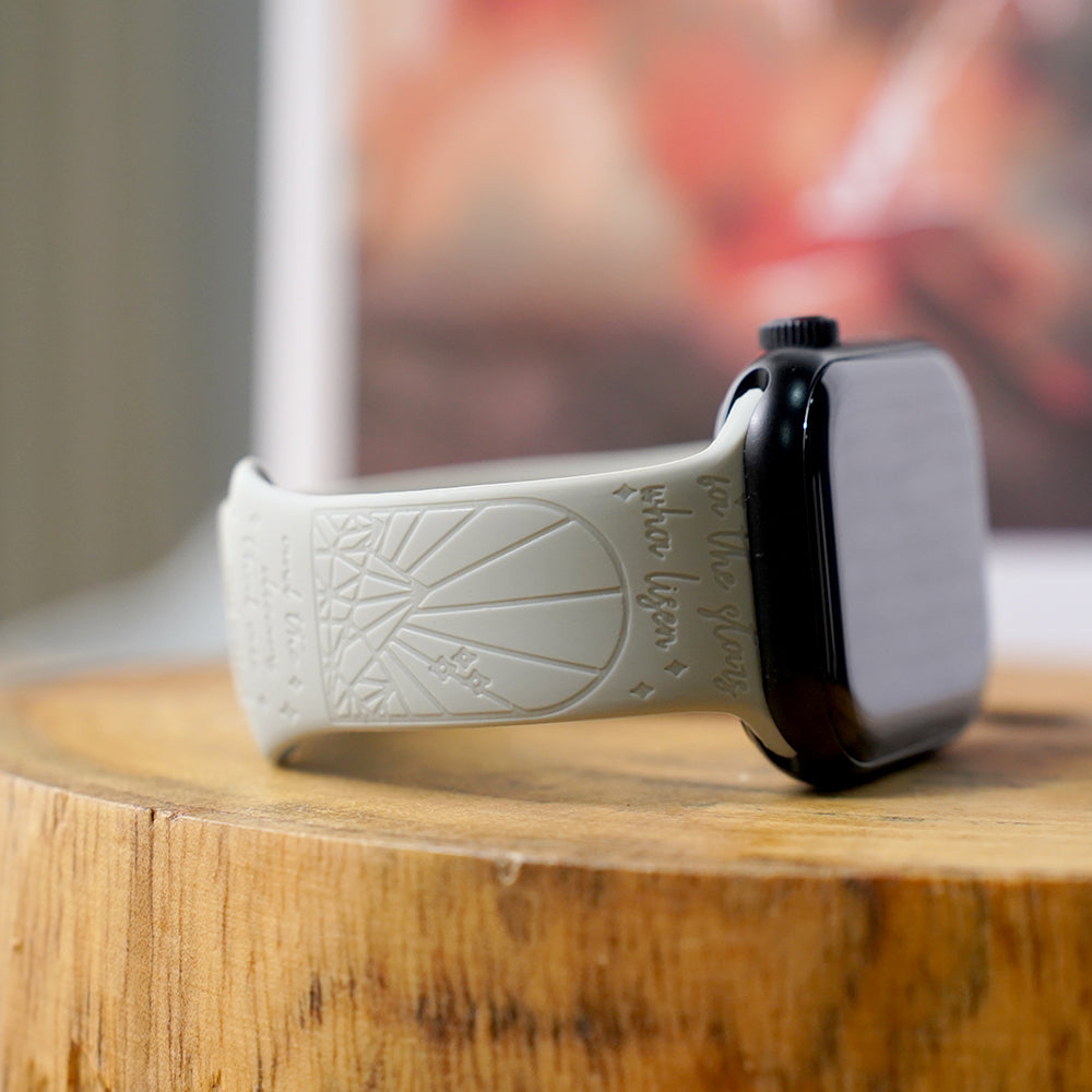 Personalizada Sun Moon Multicolor correa de silicona para Apple con nombre grabado Cumpleaños Aniversario Regalo para amigos