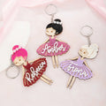 Llavero Acrílico de Madera Personalizado Multicolor Chica de Ballet con Nombre Aniversario Cumpleaños Regalo para Amante de Ballet Bailarina