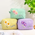 Personalizado Multicolor Nacimiento Flor Rayas Bolsa de Maquillaje con Nombre Viaje Diario Esencial Cumpleaños Regalo para Mujeres