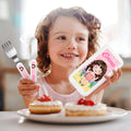 Juego de 3 cubiertos de acero inoxidable personalizados con nombre y estuche Regalo de cumpleaños de vuelta al cole para niños y niñas