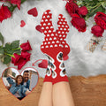 Calcetines de media caña personalizados con 3 fotos en forma de corazón Regalo de San Valentín Aniversario Cumpleaños Navidad para parejas