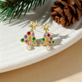 Personalizada Piedra de Nacimiento del Árbol de Navidad Pendientes Dainty Joyería Cumpleaños Aniversario Regalo de Navidad para las mujeres