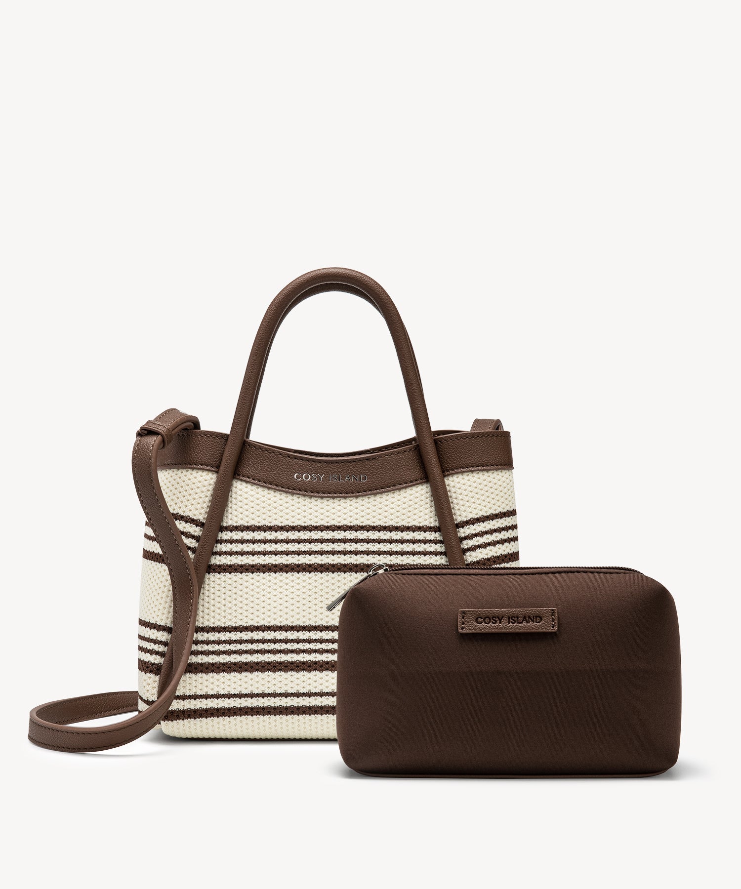 2 Pcs Set Top Handle  Bags - Brown / S
