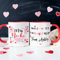 Taza de Cerámica Personalizada Pink Love Heart Arrow 11 oz 15 oz con Apellido Texto Cumpleaños Día del Maestro Regalo para Maestra