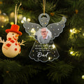Personalizado Tenemos un ángel que nos cuida Adorno acrílico con foto y apodo Decoración del árbol de Navidad Regalo conmemorativo por la pérdida de un ser querido