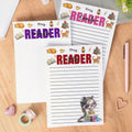 Bloc de notas personalizado con 40/80 páginas con el nombre y el texto de un personaje de dibujos animados que lee para niñas Regalo de cumpleaños para niñas estudiantes